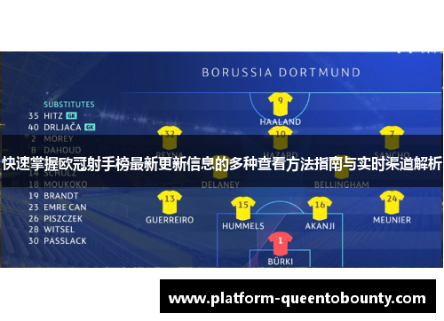 快速掌握欧冠射手榜最新更新信息的多种查看方法指南与实时渠道解析 快速掌握欧冠射手榜最新更新信息的多种查看方法指南与实时渠道解析
